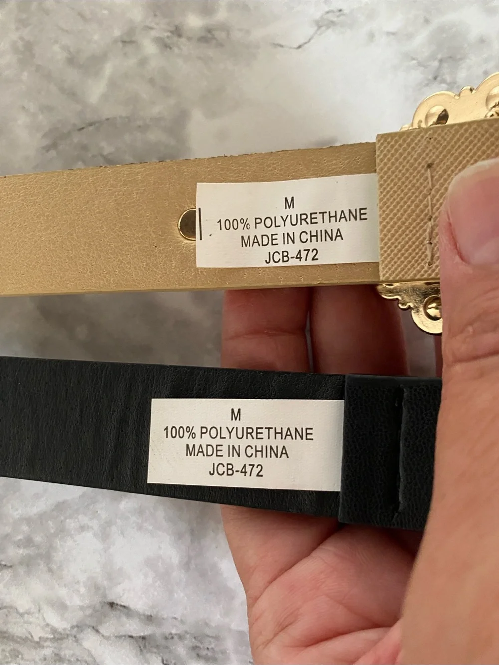NWOT Juicy Couture Belts Lot of 2 Pearl Chain Buckle Black Tan Size M